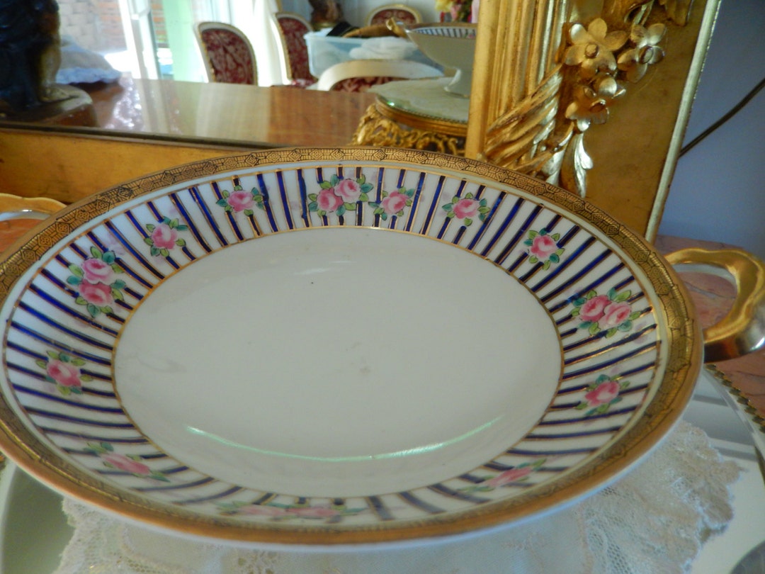 Hand Painted Nippon m Mark Pedastal Bowl. Etsy