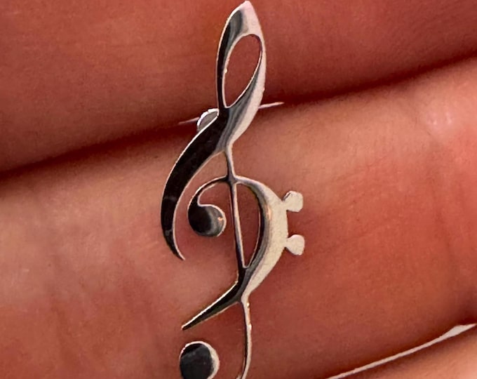 Treble Clef pin - 316 stainless steel