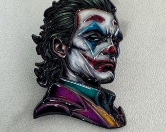 Joker Enamel Pin: Single Post, 1.25 inch