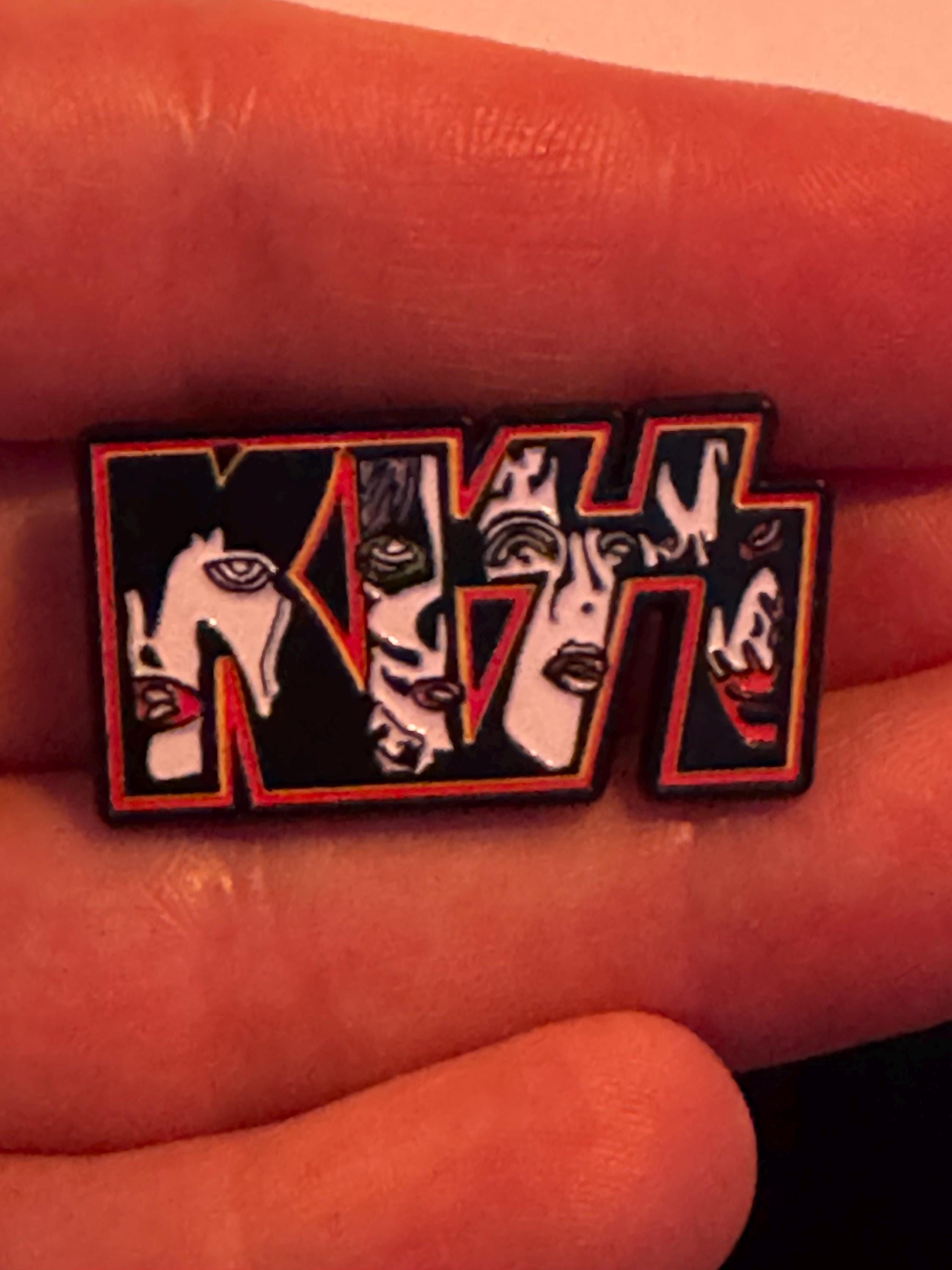 Kiss Logo Rhinestone Pin KISS Band Enamel Pin - 1 Inch - Etsy