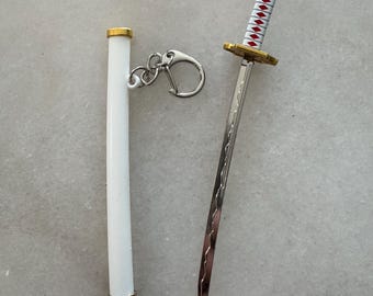 Samurai Sword Keychain - white