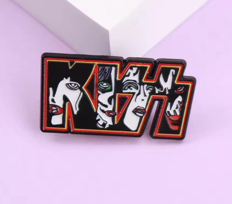 Kiss Logo Rhinestone Pin KISS Band Enamel Pin - 1 Inch - Etsy