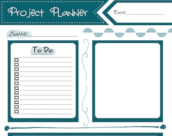 Project Planner Printable Page,Digital Planner,Instant Download,Goodnotes,iPadPro,Planning,Planner Insert