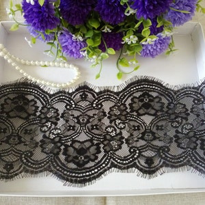 3 pieces* 3 Yards Delicate Ornamental Chantilly Eyelash Lace Trim Width 6.3''(16cm)