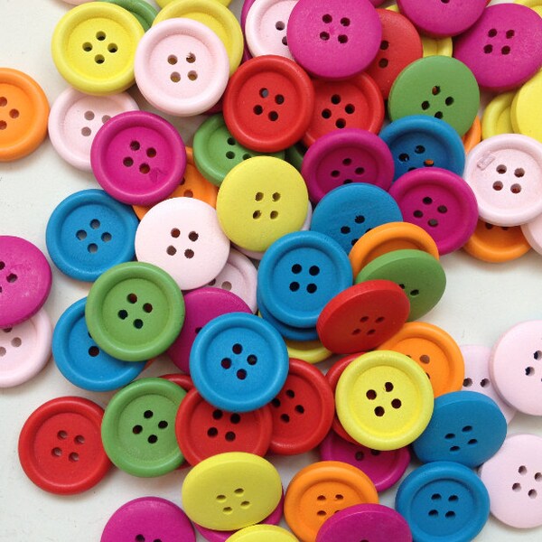 Pink and Green Buttons Etsy