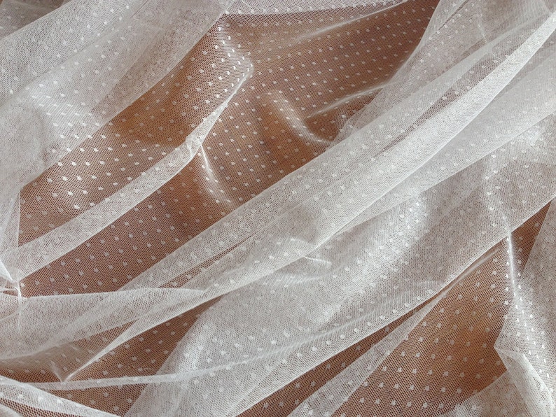 Gathered Swiss Dot Veil Fabric Soft Polka Dot Tulle Fabric Etsy