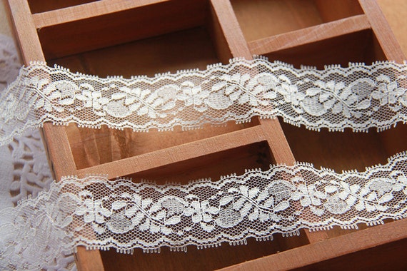 Lace Ribbon, Ivory Ribbon Lace, Wedding Decoration Lace Trim, Lace Tape,  Non-Stretched, Made In Taiwan, Good Quality, 10 yards