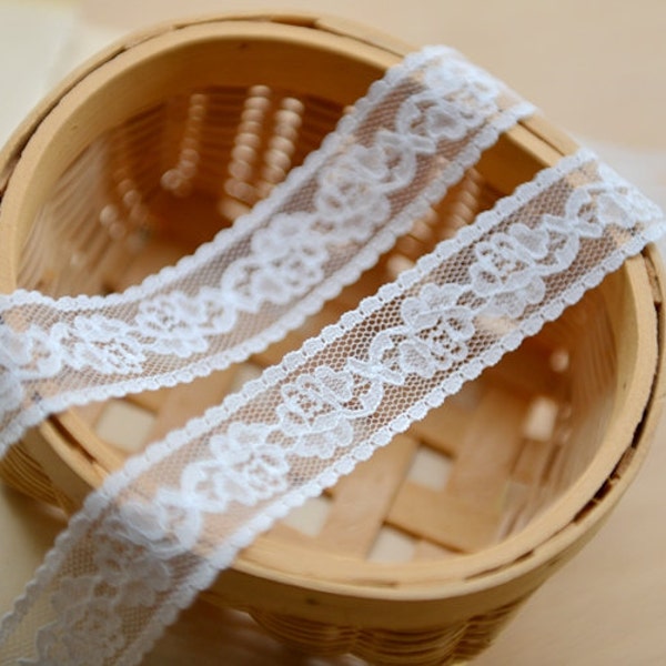 Lace Tape, Ivory Ribbon Lace, Wedding Lace Trim, Lace Ribbon, Raschel Lace Trim, Non-Stretched, Made In Taiwan, Good Quality, 10 yards