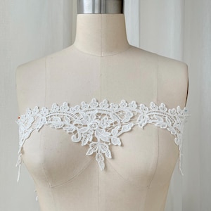 Ivory Embroidery Corded Bridal Lace Water-Soluble Alencon Lace Trim For Bridal Wedding Dress and Veil,