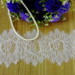 VERKAUF!!! 2pieces*3.3 Yards =6.6 yards Blumen Stickerei Wimper Spitze Zierleiste Breite 12cm