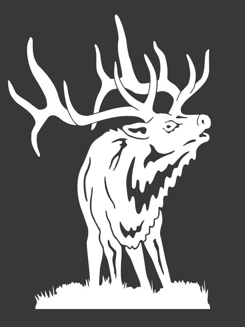 Bugling Elk Vinyl Decal 7.5in. X 11in. silver or White Etsy
