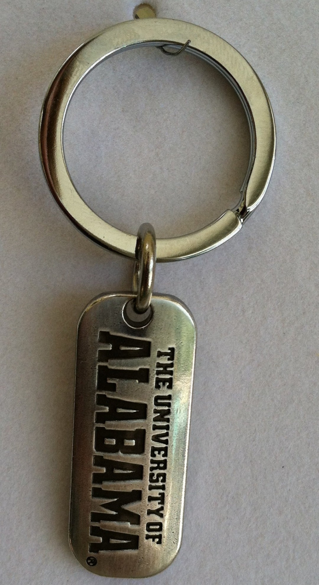 Alabama Crimson Tide Silver Tone Charm Dogtag Keychain W/ Flat Keyring ...