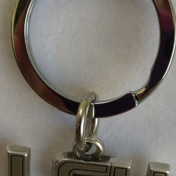 LSU Tigers Silver Tone Charm Keychain w / flat keyring College Football Great Gift for College Students or big college football fans