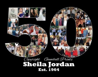 50th Birthday. Milestone Birthday Anniversary Poster. This is a digital .JPEG file. We design. You print.