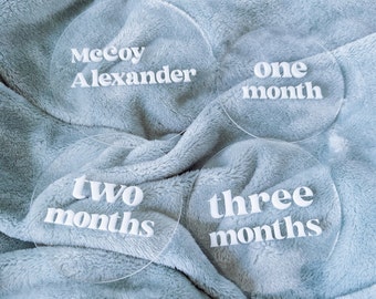 Monthly Milestone Marker Disc for Baby | Baby Boy Gift | Baby Girl Gift | Clear Acrylic Personalized Baby Milestone Disc | Baby Shower Gift