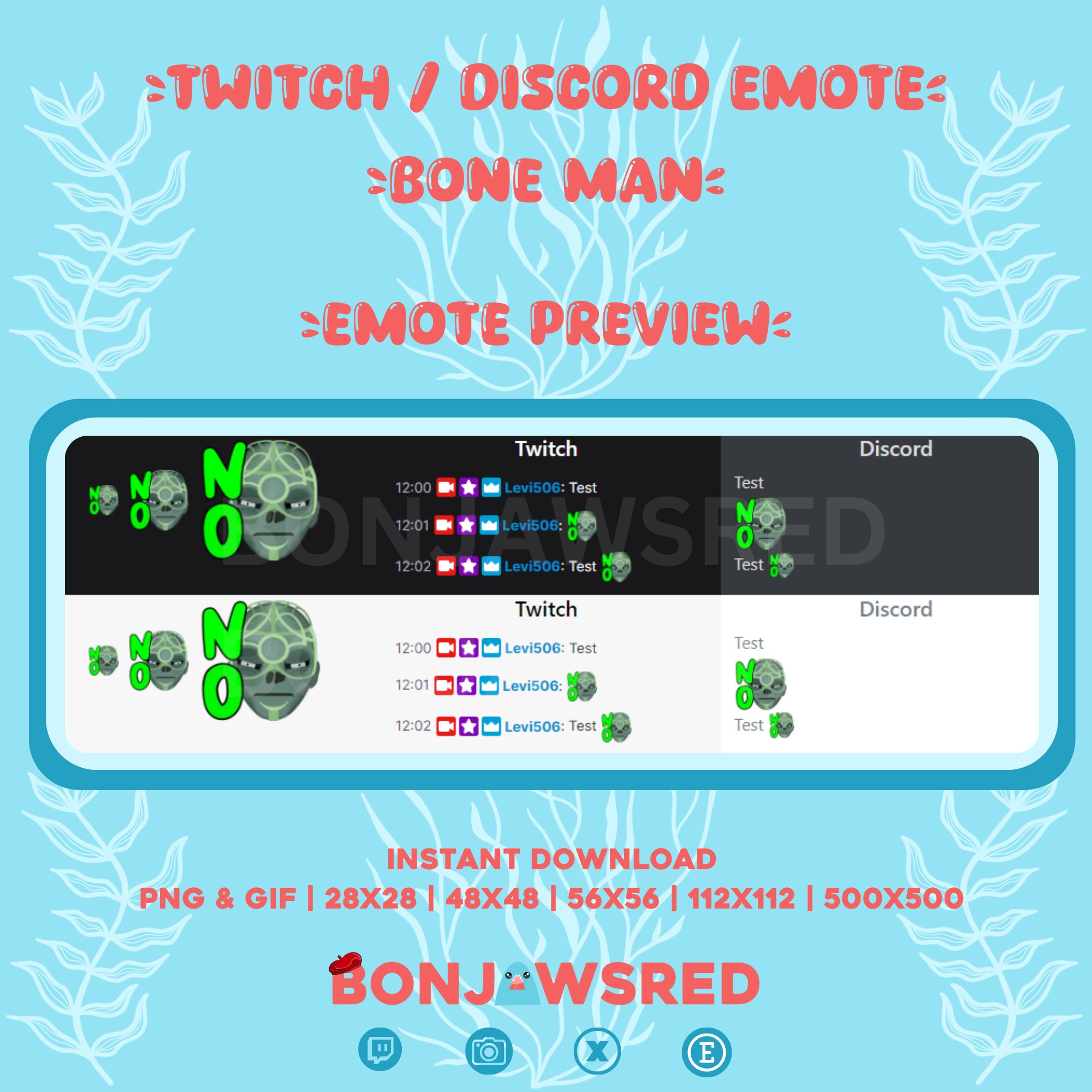 Emotes Bossman Bone Man Emote | Twitch Emote | Discord Emote | Jergal Emote | D&D ...