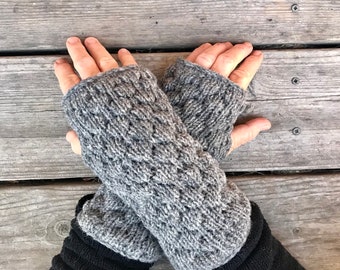 Wool Fingerless Fleece Lined Gloves