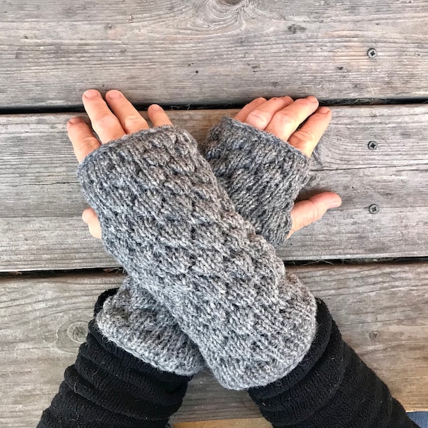 Wool Fingerless Fleece Lined Gloves
