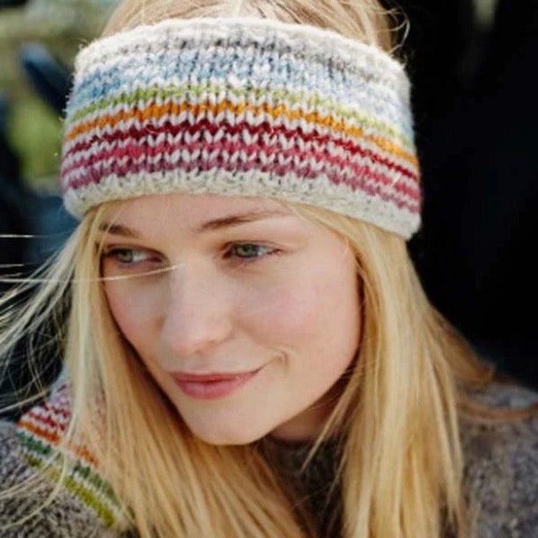 Fleece Lined Colorful Wool Headband