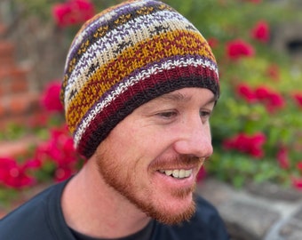 Colorful Wool Beanie With Fleece Lining