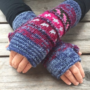 Wool Fingerless Fleece Lined Gloves
