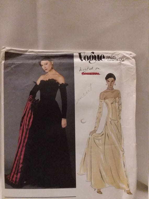Sewing pattern by Vogue Paris Originals. Size 8 misses evening or special  occasion dress.