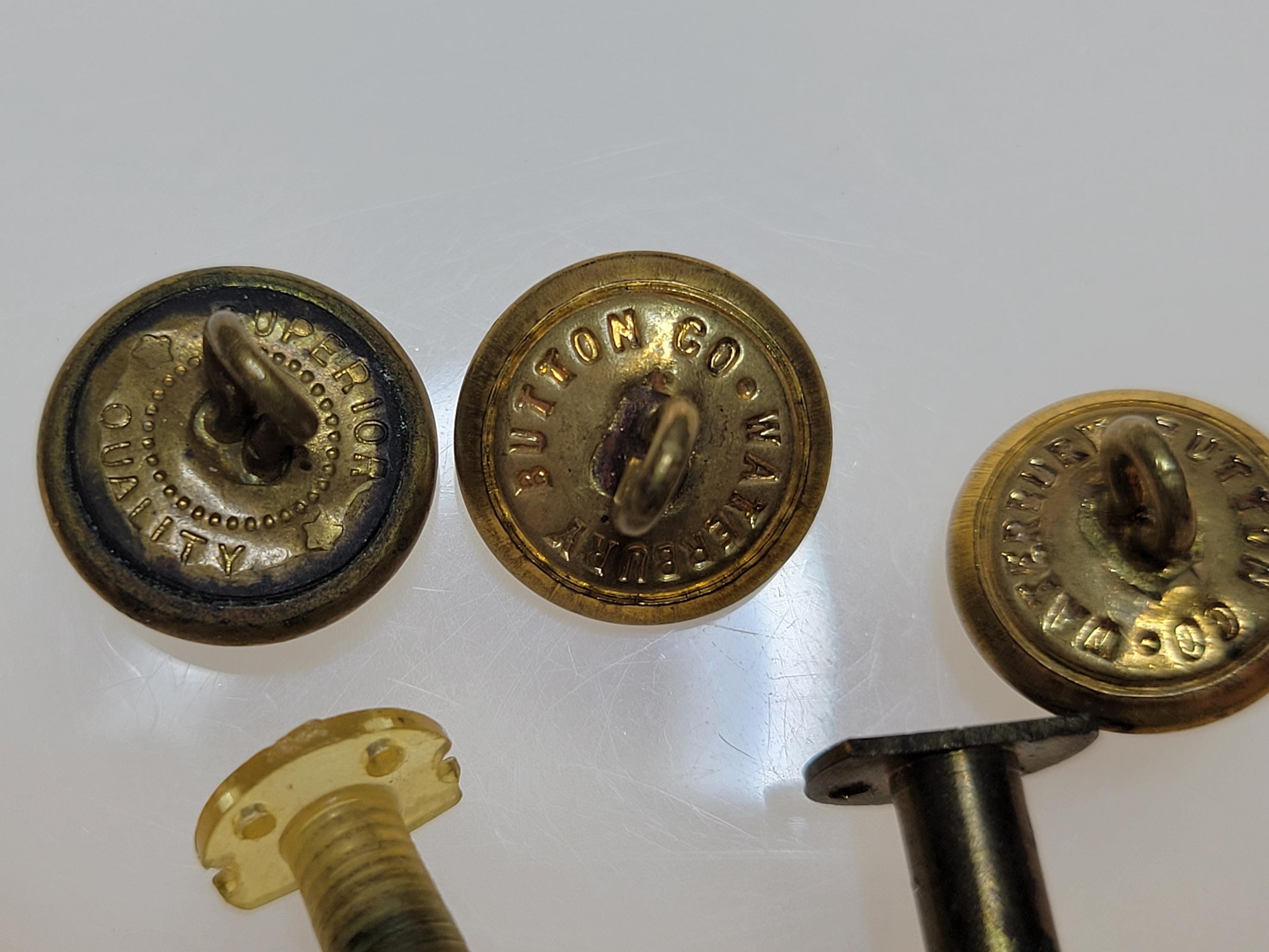 3 Vintage US Navy Screw Back Uniform Button Eagle Trademark WC 1812 & 2 ...