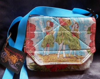 Hula girl satchel made fron 1950's scarf.