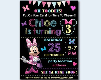 Minnie Mouse Birthday Invitation Etsy