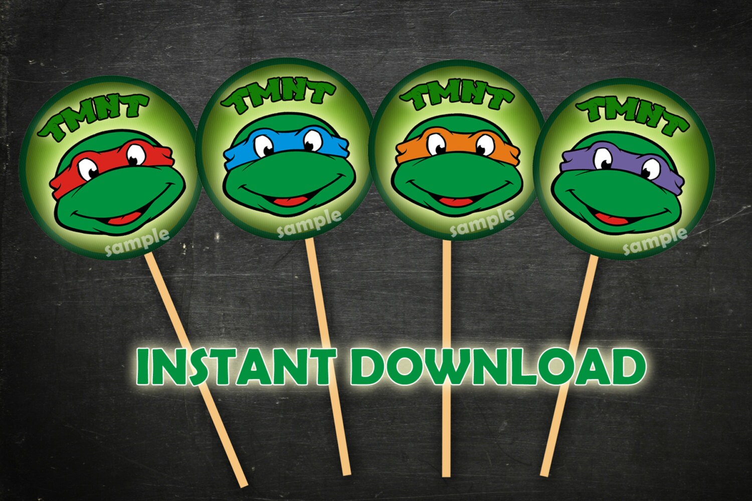 TMNT Cupcake toppers Teenage Mutant Ninja Turtles Cupcake Etsy