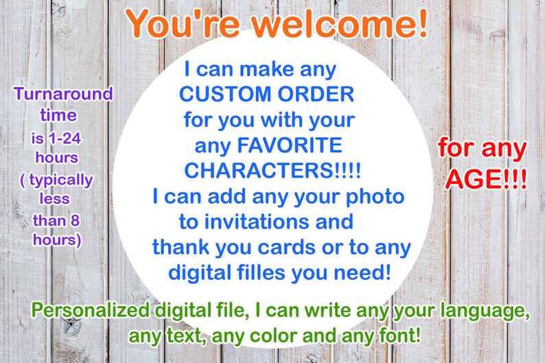 Princess thank you card disney princess custom order disney princess thank you card Digital file