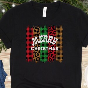 Leopard Christmas Shirt, Buffalo Plaid Christmas Shirt, Merry Christmas Shirt, Trendy Christmas Shirt, Leopard, Buffalo Plaid