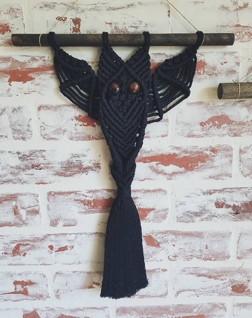 Macrame Hocus Pocus Macrame Bat. Macrame Wall Hanging. Halloween Decor. Spooky Season ...