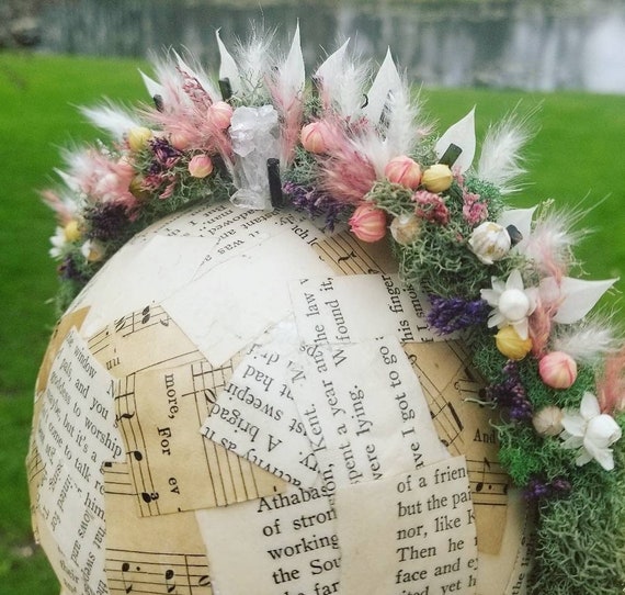 Floral Crown. Floral Headband. Woodland . Mushroom Art  display picture 3