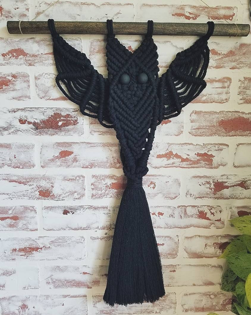 Macrame Hocus Pocus Macrame Bat. Macrame Wall Hanging. Halloween Decor. Spooky Season ...