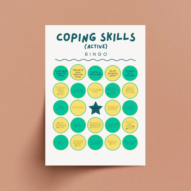 Coping Skills Bingo - 4 Printable Therapy Games for Kids and Teens ...