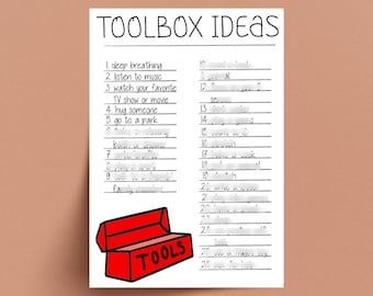 Coping Fähigkeiten Toolbox - Druckbare Therapie-Ressource für Kinder und Jugendliche - Beratung und emotionale Bedürfnisse