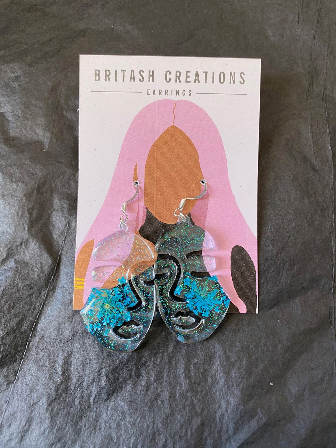 Abstract Floral Face Earring / Abstract Earring / Modern Art Etsy