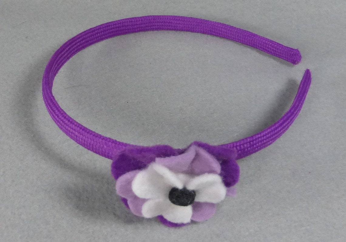 Purple Flower Headband Felt Flower Girl's Toddler Etsy