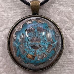 Bronze Steampunk gear pendant resin art gifts for her him