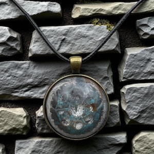 Bronze Steampunk Gear Watch parts Resin Art Pendant Necklace gifts for her him