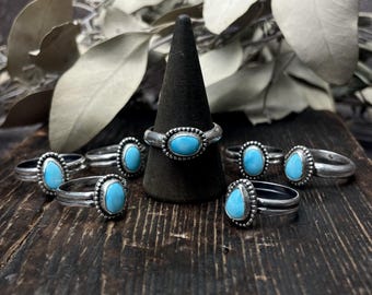 Handmade Sterling Silver Blue Bird Turquoise Rings / Western Jewelry / Turquoise Jewelry