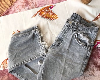 26 Waist High Waisted Mom Jeans Vintage Denim Etsy