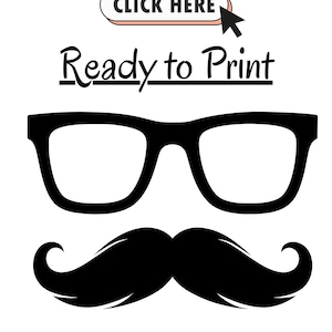 Bigode e óculos SVG | Arquivo de corte Silhouette para Cricut e Silhouette | Download instantâneo de arquivos SVG e PNG