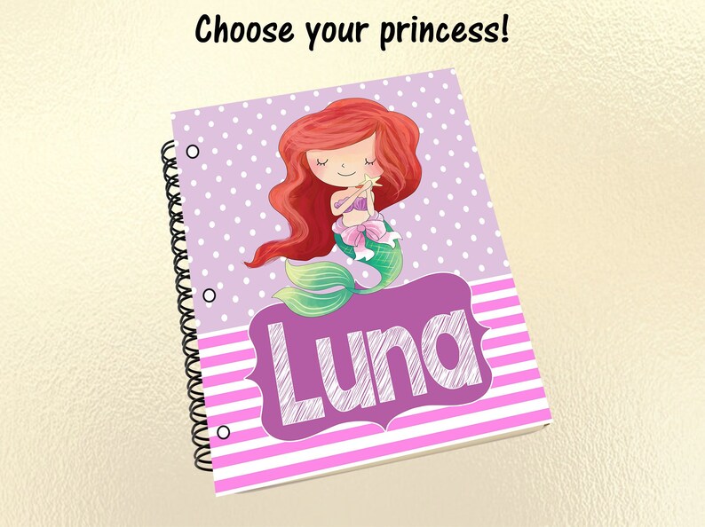 Princess Notebook Personalized Notebook Spiral Notebook Etsy
