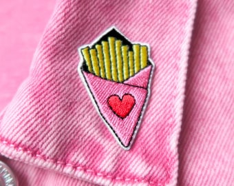 Patch écusson "Cornet de frites" | bouffe nourriture apéro vegan végé épicurien gastronomie belgique patate légume fastfood | idée cadeau