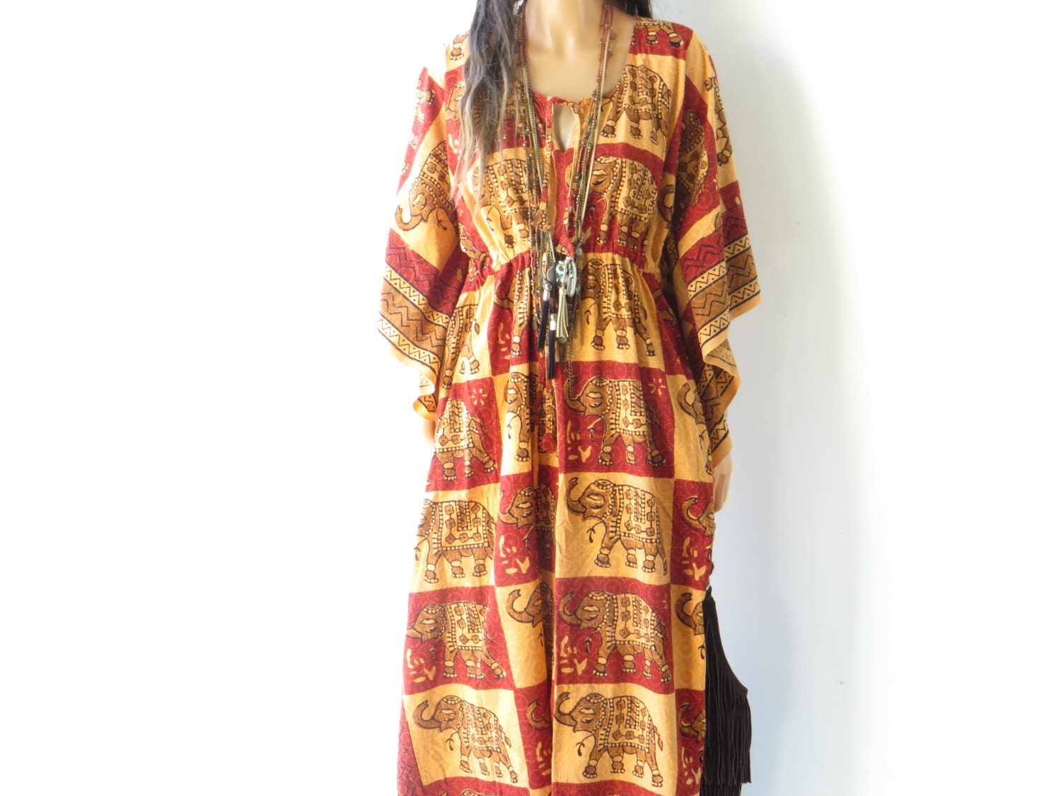 Cotton Caftan Maxi Dress Hippie Boho Kimono Festival Dashiki Etsy