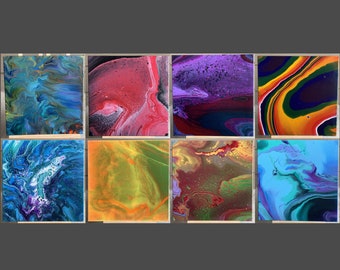 14X14 Original Fluid Painting Art Wall Hanging