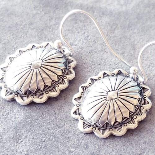 Handmade SS Concho Earrings main image 0