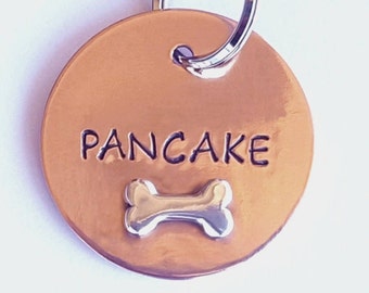 Choose Your Size Tag, Name Tag, Bone Tag, Dog Tag Bone, Dog Name Tag, Male Dog Tag, Large Small Dog Tag, Urban Puppy, OldPuebloSilverworks
